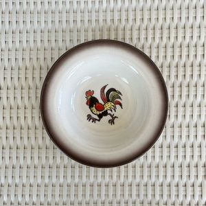 Vintage Poppytrail Metlox California Red Rooster Ivory Rim Fruit/Dessert Plate